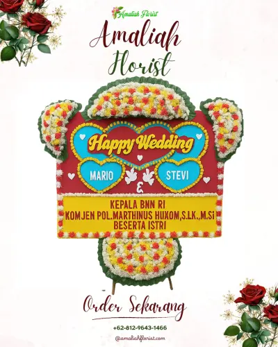 Karangan Papan Bunga Pernikahan di Kalisoka